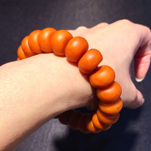 Fat Donglai's same old Russian beeswax bracelet for men and women, 925 silver bracelet, best friend couple's turquoise transfer bead diameter 12mm transfer bead bracelet