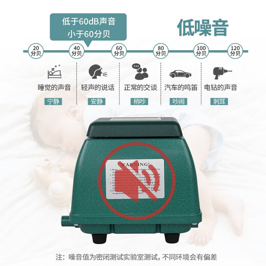 山头林村海利AO9709730气泵超静音家用大功率气量养鱼池打氧增气泵 超静音AO9730+10颗气石+0米细