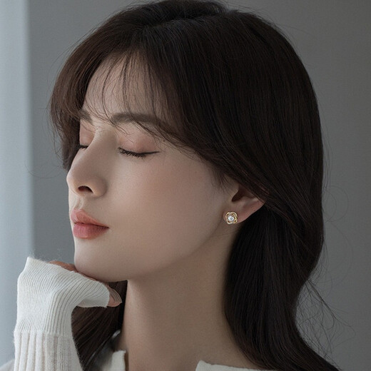 Jiuweiya 925 silver needle pearl earrings for women, new style, flash diamond temperament, Korean personality, simple and versatile earrings, internet celebrity trendy ear jewelry, JYD213 pair of pearl earrings