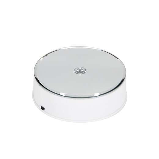 Turntable King Mirrored Small Turntable with Lights Jewelry Ornaments Watch Display Stand Cake Food Green Plant Drink Live Broadcast Rotating Base Electric Automatic Video Shooting 360 Panoramic Display White ND-L140J