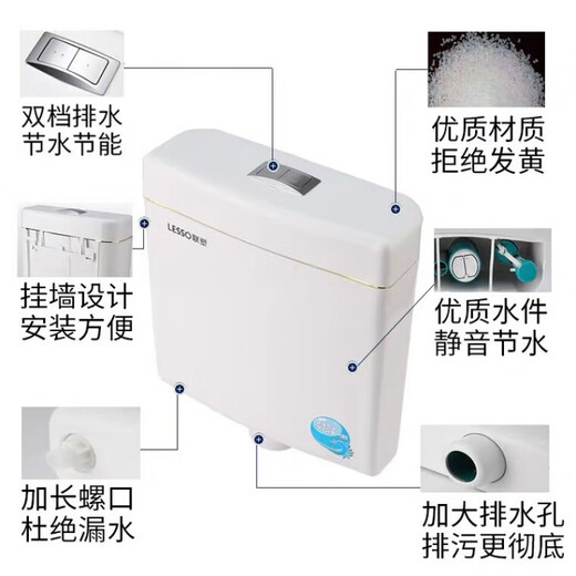 Liansu household flush tank bathroom squat toilet energy-saving flush toilet squat squat toilet water tank flush toilet squat toilet slim and fashionable double-press water tank WP02140