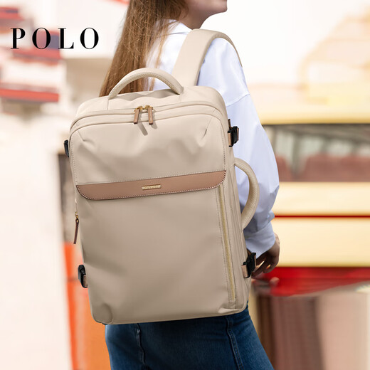 POLO backpack women's travel bag box-type large-capacity backpack 17.3-inch computer bag business trip luggage bag can be boarded