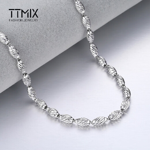 TTMIX men's platinum necklace olive beads pt950 temperament platinum necklace domineering boss chain 50cm weight 9.44g thick 2.4mm