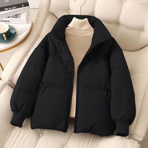 Ruizhu 2024 winter new thickened down cotton jacket for female students small Korean style loose warm cotton jacket trendy off-white S 90-110Jin Jin is equal to 0.5 kg