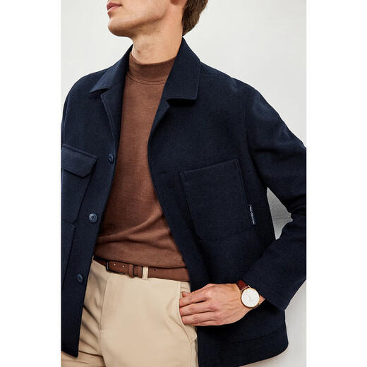 Septwolves woolen jacket men's autumn and winter woolen woolen material is thick, wide, easy to care for, warm business casual jacket