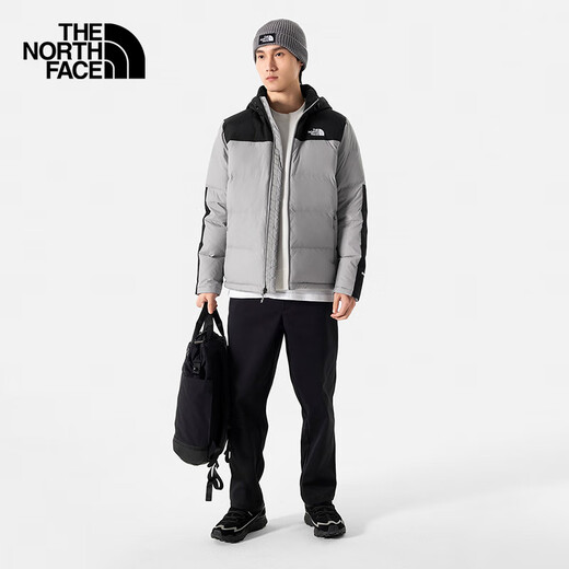 The North Face Men's Down Jacket Outdoor Warm Water-Repellent Goose Down 4U82 Gray/A91 XL