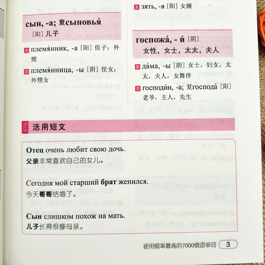 频率使用高的7000俄语单词俄语入门自学教材俄语单词词汇俄语翻译大学通用俄语初中高中俄语教材零基础零起点俄语词典俄语书