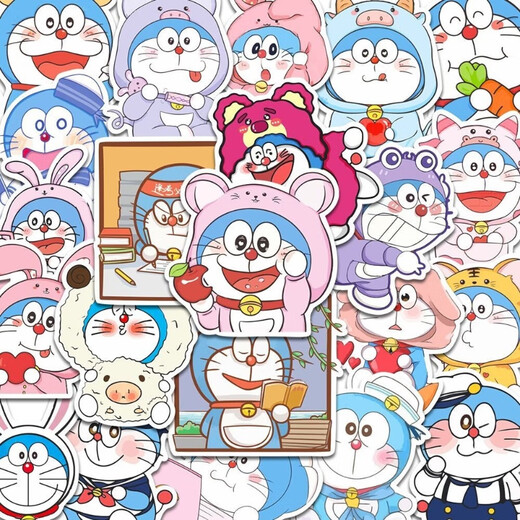 Doraemon mobile phone stickers cartoon cute jingle cat doraemon mobile phone case laptop waterproof diy stickers 20 random pictures