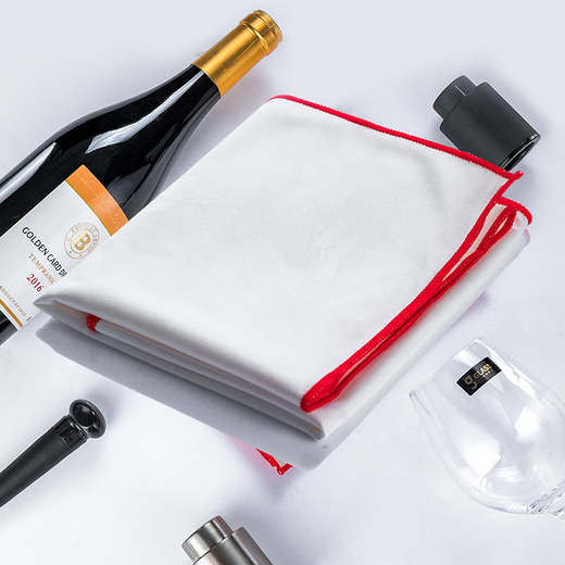 Xinsijie special cloth for wiping cups, wiping red wine glass cloth, lint-free, water-absorbent, traceless towel, white 30*30 cm-6 pack (special for wiping red wine glasses)