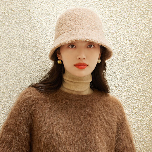 Siggi autumn and winter fisherman hat women's wool hat fashion versatile bucket hat plus velvet warm basin hat camel
