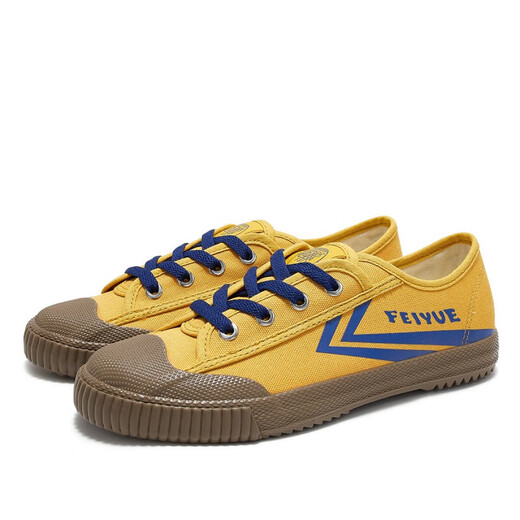Feiyue (Feiyue) Macaron lienzo zapatos zapatos para hombres zapatos para mujeres 2024 verano nuevos zapatos casuales de moda y modernos zapatos de atletismo para hombres amarillo/azul oscuro 42