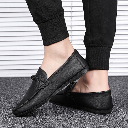 
Changxiang Huili Doudou shoes men's spring and autumn summer spring and autumn summer casual leather shoes Korean version driving shoes men's lazy shoes trendy foot cover D826 white 39