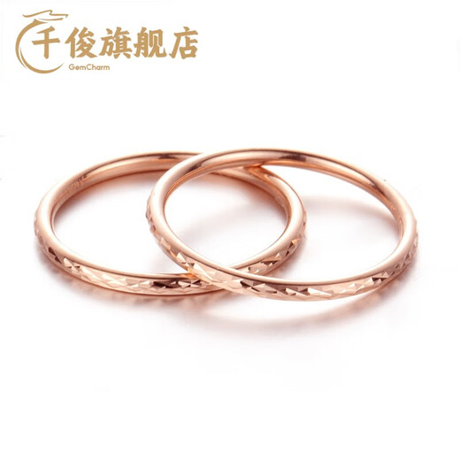 Qianjun 14K gold Russian purple gold female simple colored gold rose gold ring for girlfriend, ladies No. 13