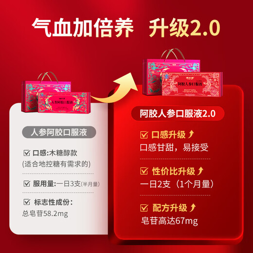 Gubentang ginseng and donkey hide gelatin tonifying qi and blood oral liquid to nourish qi and qi for women who have insufficient qi and blood to improve immunity and sleep