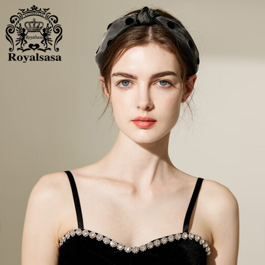 Royalsasa royal salsa headband female polka dot Korean wide-brimmed adult headband fabric hair accessories hairpin hairpin headdress head flower