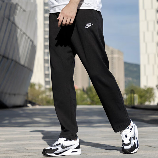 NIKE loose straight trousers pure cotton men's trousers outdoor breathable sports pants thin training casual pants black/FQ4333-010 thin 2XL180-190Jin Jin equals 0.5 kg