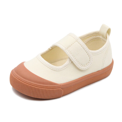 TOPSTAR children's canvas shoes for girls and boys, kindergarten indoor shoes, small white shoes, baby children's shoes, soft sole shoes, pink 27, inner length 17.5cm, recommended foot length 17cm