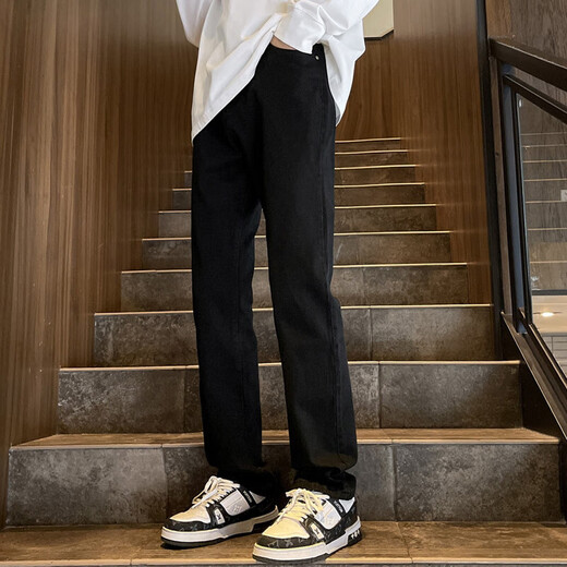 Джинсы Digada, мужские осенние и зимние новые сексуальные и красивые брюки, мужские прямые брюки узкого кроя в американском стиле DFFS-720, черные, стандартные, L рекомендуется 120-135 Джин Джин равен 0,5 кг