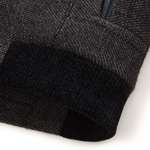 Luo Meng cotton thickened executive stand collar jacket men's warm woolen coat autumn and winter middle-aged and elderly dad's cotton coat gray 2XL (185) (suitable for 145-165 Jin Jin equals 0.5 kg)