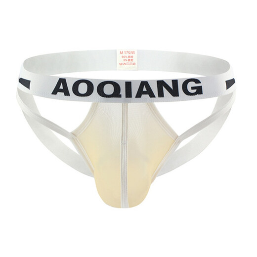 Long Night Men's Sexy Underwear Men's Fashionable Back Mesh Sexy Comfortable Trendy Men's Double Thong Belt Thong Black L (2'5-2'8)