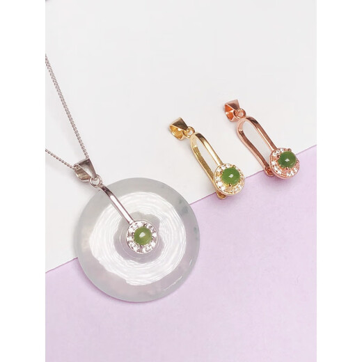 Fat Donglai same style 18K gold safe buckle clip necklace pendant buckle head electroplated 18k gold buckle head buckle pure L silver 9 white gold