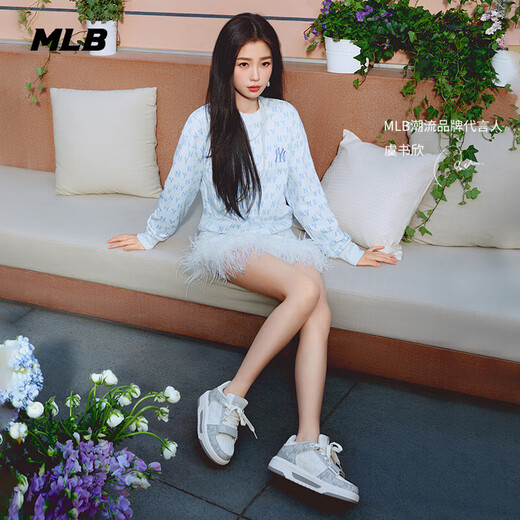 MLB板鞋男女同款虞书欣代言明星同款学长鞋运动休闲鞋3ASXCMM4N 灰色/50GRS 37.5 (235mm)
