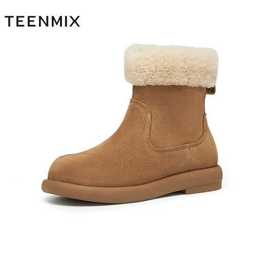 Tianmeiyi Snow Boots Autumn and Winter Commuting Wear Plush Short Boots Thick-soled Casual Slimming Versatile Boots Warm Women's Boots