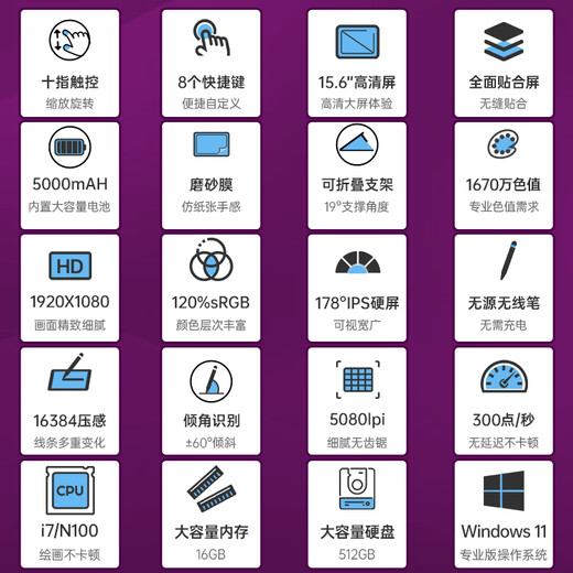 BOSTOTABLET 15.6英寸便携数位屏一体机绘画电脑手写屏数位板手绘板绘图一体机 X5高配（长续航移动版）带电池带触摸
