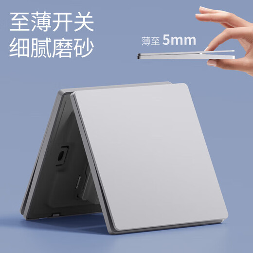 International electrician type 86 concealed switch socket hotel five-hole USB skin-feel ultra-thin star gray silver power panel household 250V high-power three-hole wall plug ultra-thin skin-feel seven-hole socket
