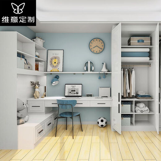 Weiyi customized tatami bed whole house customized study wardrobe desk cabinet combination bedroom space customized customized gold