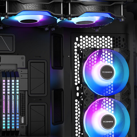 TCOMAS titanium tantalum SJ-A080 360 black integrated CPU water cooling radiator large cold head thickened cold exhaust fan ARGB light effect supports intel/AMD