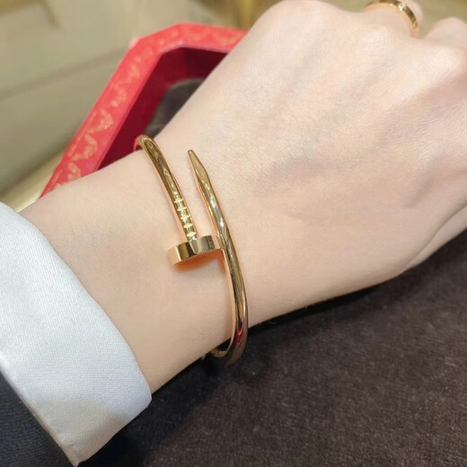 Feishengji Fat Donglai same style platinum pt950 bracelet 18Kl white gold rose gold moissanite nails women's classic fine version thick head and tail diamond white gold No. 1617.18.19 Remarks