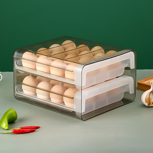 Sungsa egg storage box refrigerator special household food-grade crisper egg carton organizing box double-layer 32-grid egg carton (1 piece)