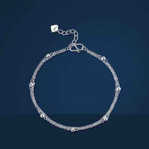 Jincaifu platinum bracelet personalized women's round bead bracelet birthday gift to girlfriend pt950 platinum chain platinum round bead bracelet about 3g