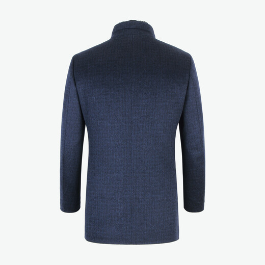 YOUNGOR Men's Coat Men's Single-breasted Five-Button Jacket Standard Edition Wool Blended Down Liner Shopping Store Same Style Dark Blue S 165/88A