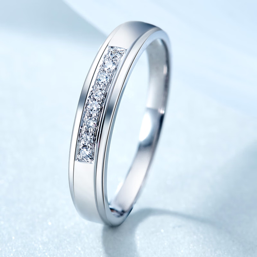 Xinwanfu PT950 Platinum Cluster Diamond Ring Couple Ring/Diamond Ring Wedding Ring Proposal Gift for Girlfriend Birthday PT950 Platinum Women's 5 Points Diamond No. 11