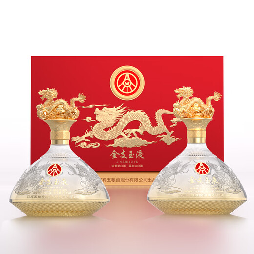 Produced by Wuliangye Co., Ltd. Jinzhiyuye Luzhou-flavor liquor 52% 500ml*2 bottles gift box extra large gift box