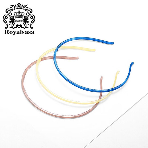 Royal sasa Korean ultra-fine glossy hairband with toothed headband broken hair clip for face washing simple and versatile headwear for women blue BE