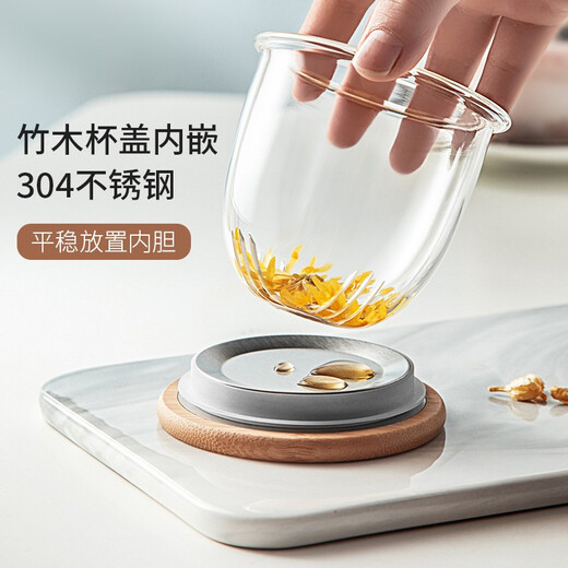 Yipot tea glass tea cup tea water separation water cup high borosilicate lidded office personal special kung fu drinking flower tea set