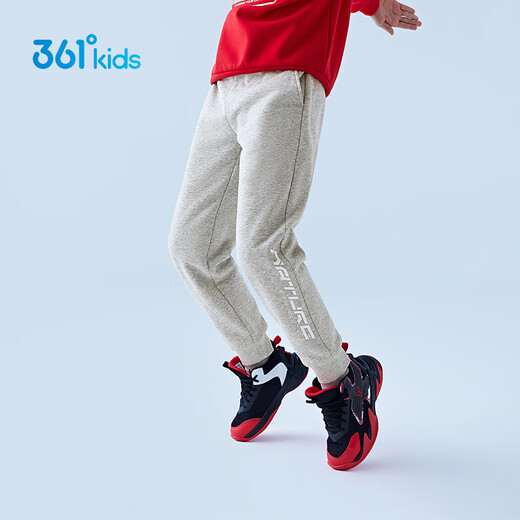 361 Children's clothing children's knitted thickened trousers winter new boys' sports pants medium and large children's fashionable casual pants light tile gray 160