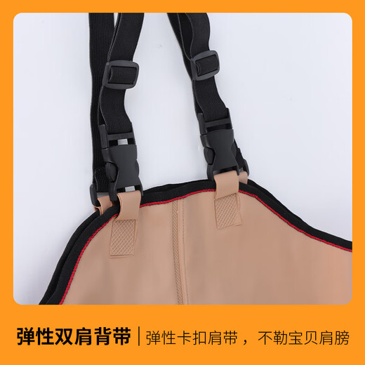 Baijie children's waders, children's play wear, waders, outdoor catching fish and sea, half-length suspender one-piece shoes, waterproof beach, size 27, shoe inner length 17.5cm