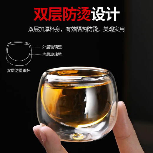 Non-clumsy glass automatic tea set, lazy automatic tea maker, Kung Fu tea set, tea tray, complete set of magnetic tea set for home use 1-Yaoyue tea set 6 anti-scalding cups, recommended by the store manager