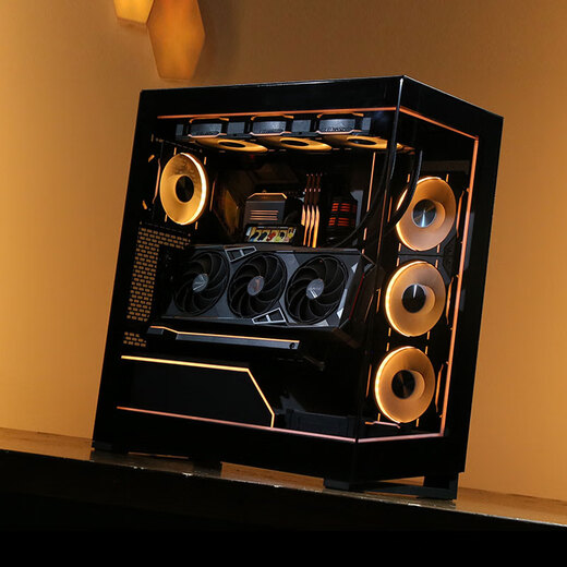 PHANTEKS Storm Chaser NV5 Black Pillar-less Glass ATX Gaming Desktop Computer Case (Supports Back Plug/360 Water Cooling/8 Fan Positions/270 Sea View Room/5090)