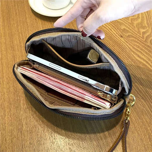 Duoqi Marke Vierblättriges Kleeblatt Geldbörse Neue trendige Mode bedruckte Clutch Damen Handy Münzklammer 156 Gelb