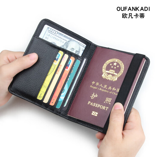 Irfankadi Bolsa para Pasaporte Multifuncional Portadocumentos de Cuero Genuino Bolsa de Almacenamiento para Pasaportes Tarjetero de Gran Capacidad Funda Protectora para Pasaporte Simple para Hombres Negro