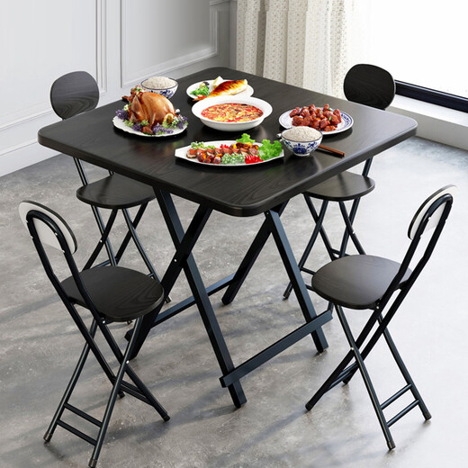 Huakaizhixing folding table table folding dining table simple and convenient small apartment dining table square table dining table CJ018 80cm