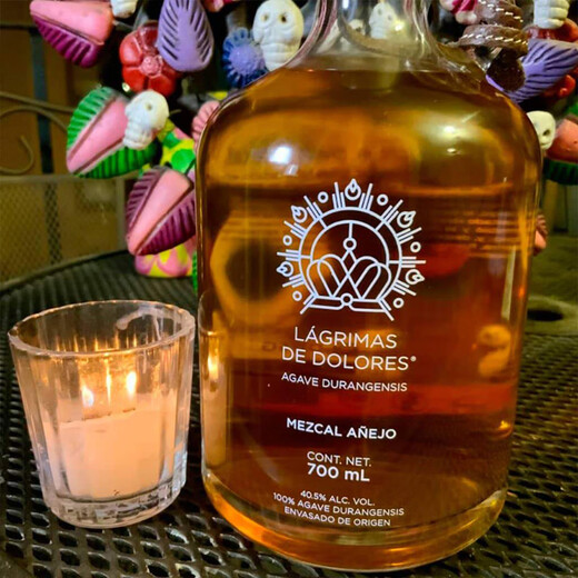 拉格玛（Lagrimas de dolores）【原瓶进口】墨西哥梅斯卡尔龙舌兰酒洋酒调酒基酒 拉格玛恩索金龙舌兰 700mL 1瓶