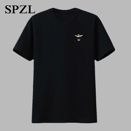 SPZL Light Luxury High-End-Marke Kurzärärmelte T-Shirt für Männer im Sommer im Sommer neuer Stil mittlerer und junger Menschen mit dem runden Hals-Druck mit halbärmeligem 8100 weißem XL (125-140jin [Jin ist 0,5 kg]))