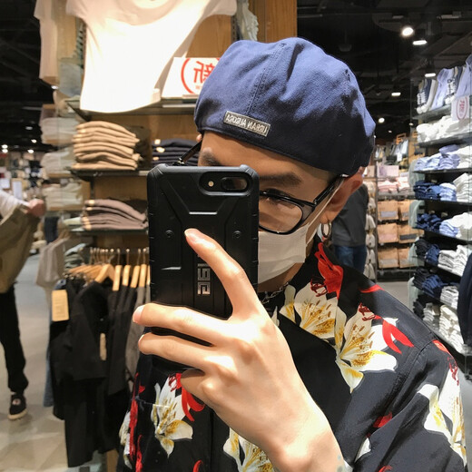 Mu Jinfan Decoration Hat Men's Black Beret Summer Thin Backward Wearing Forward Hat Men's Ins Trendy Retro Duckbill Hat Women Black One Size 58cm