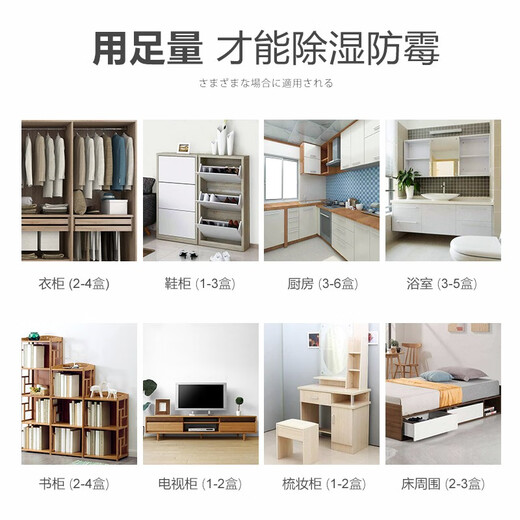 Lissa dehumidification box dehumidification box household indoor wardrobe moisture-proof and mildew-proof desiccant back to Nantian dehumidification artifact 9 boxes